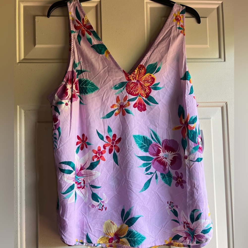Old Navy Pink Floral Camisole Sleeveless Top